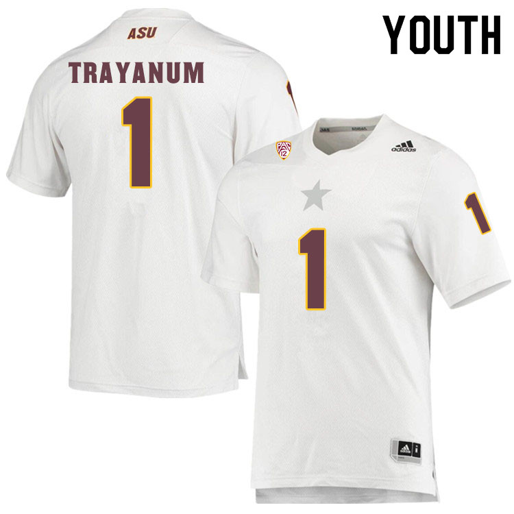 Youth #1 DeaMonte TrayanumArizona State Sun Devils College Football Jerseys Sale-White